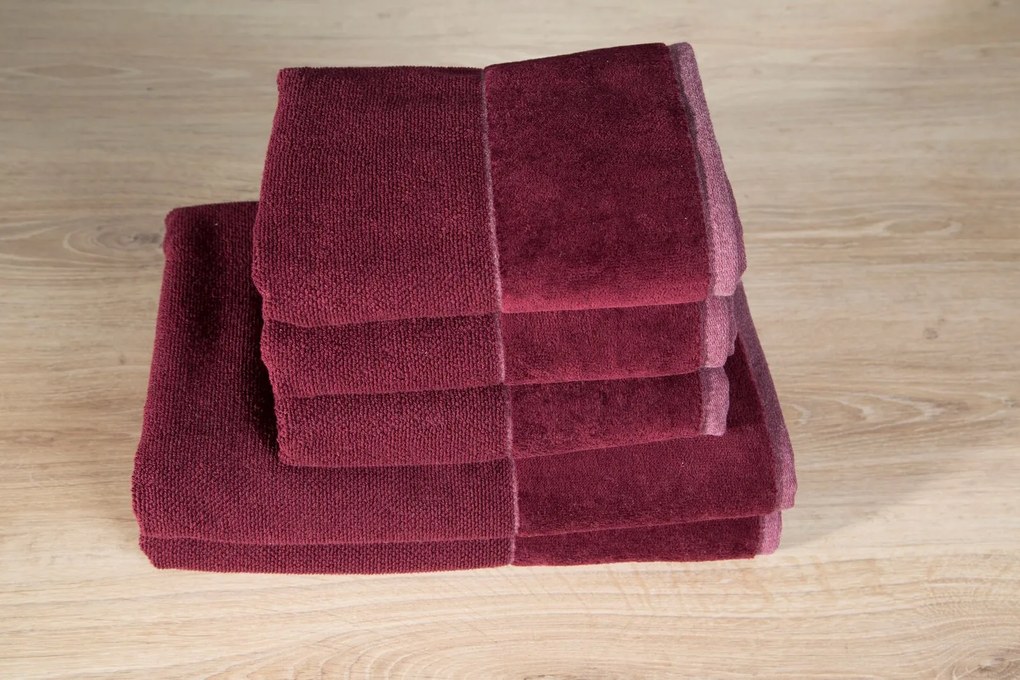 BAVLNENÝ UTERÁK LUCY8 SADA 6KS 50X90 CM BORDOVÁ