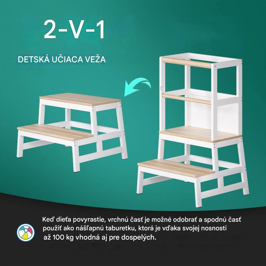 InternetovaZahrada Detská učiaca veža Barn 93x51x50 cm - prírodná