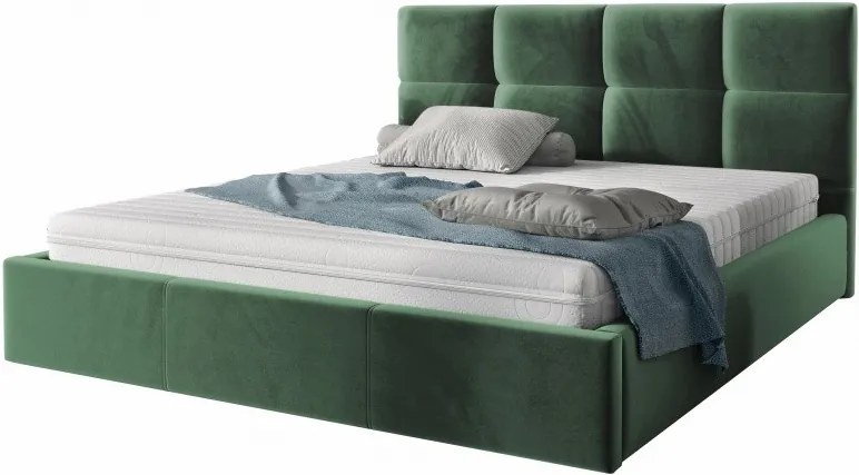 Hector Čalouněná postel Brayden 160x200 dvoulůžko - zelené