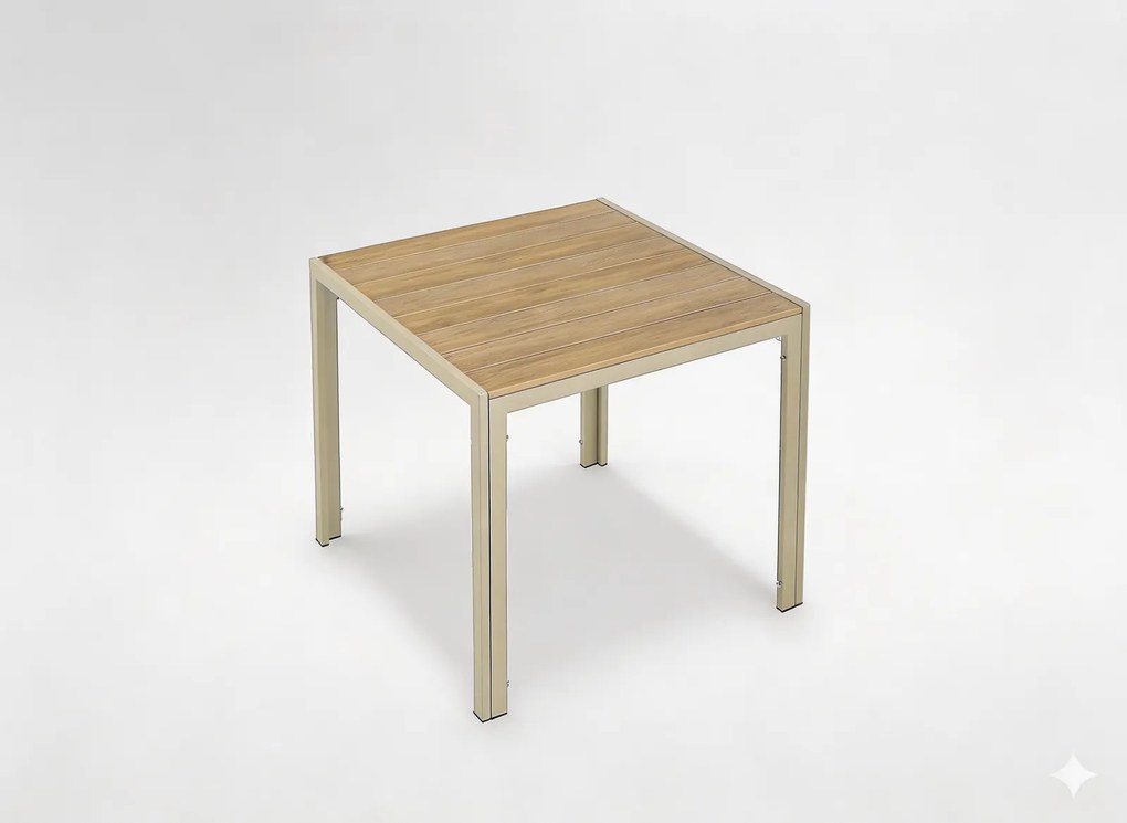 BEŽOVÝ HLINÍKOVÝ ZÁHRADNÝ STÔL 80 x 80 x 73 CM