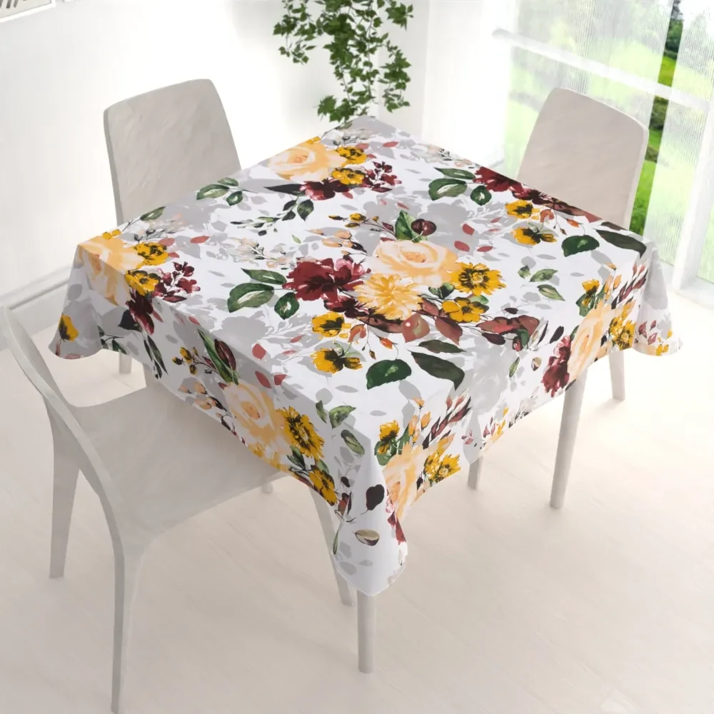 Biante Bavlnený štvorcový obrus Sandra SA-217 Veľké žlté kvety 50x50 cm