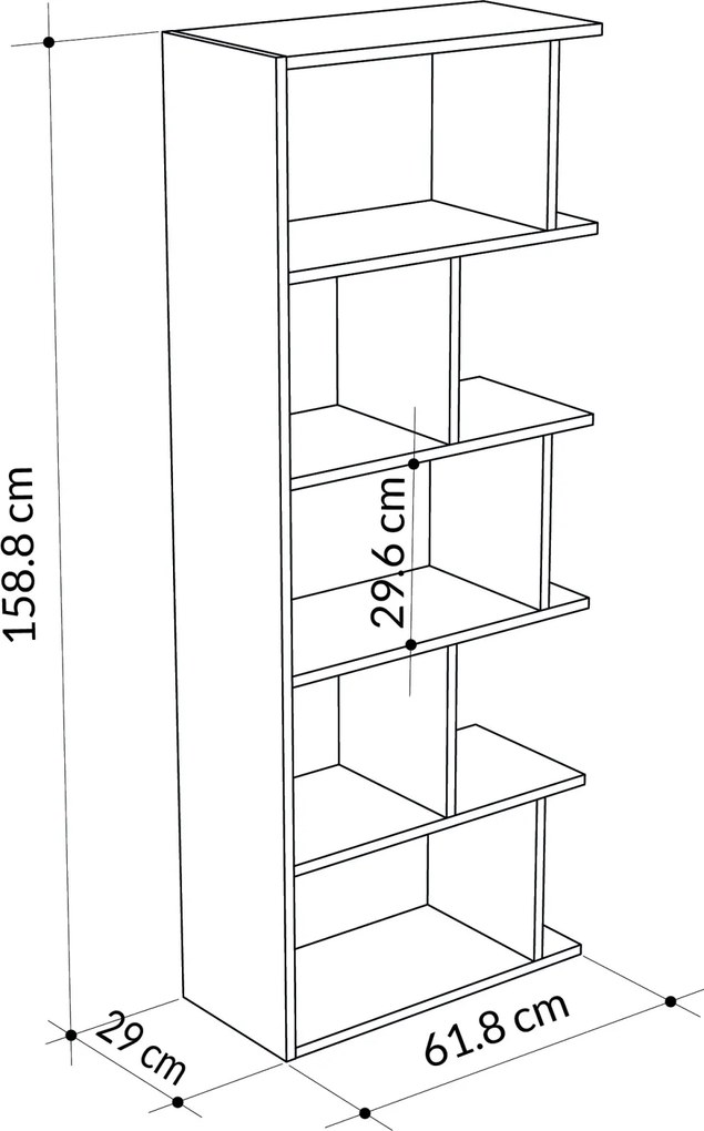 Knižnica Houseland Tapi antracit