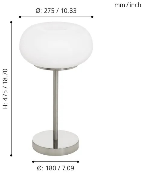 Eglo 98658 - LED RGB Stmievateľná stolná lampa OPTICA-C LED/16W/230V