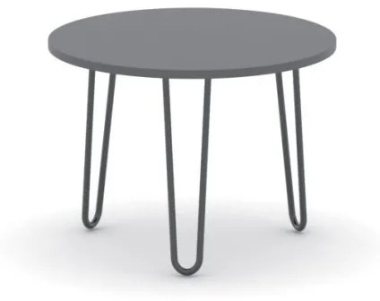 Okrúhly konferenčný stôl SPIDER, priemer 600 mm, čierna podnož, doska grafitová