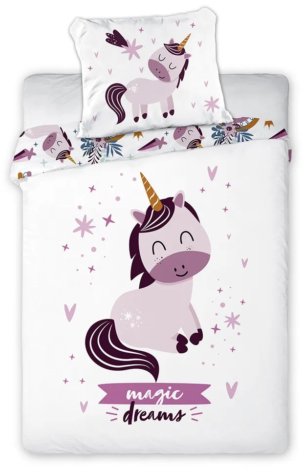 Detské bavlnené obliečky UNICORN 100x135cm