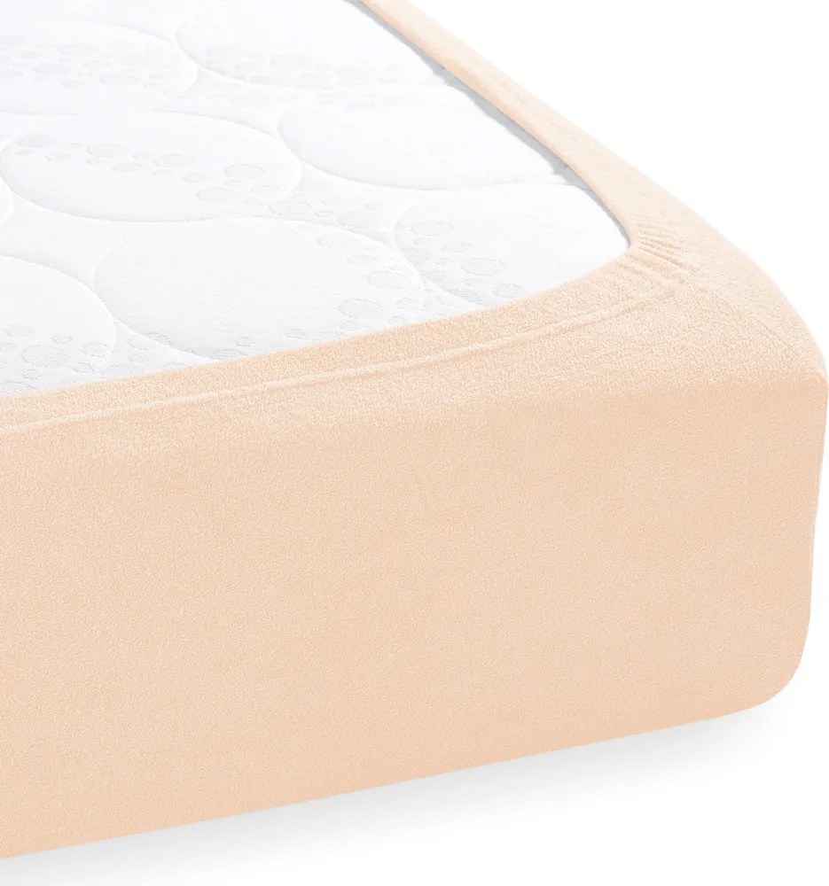 Froté napínacie prestieradlo FR-021 Púdrové 100 x 200 - výška 20 cm