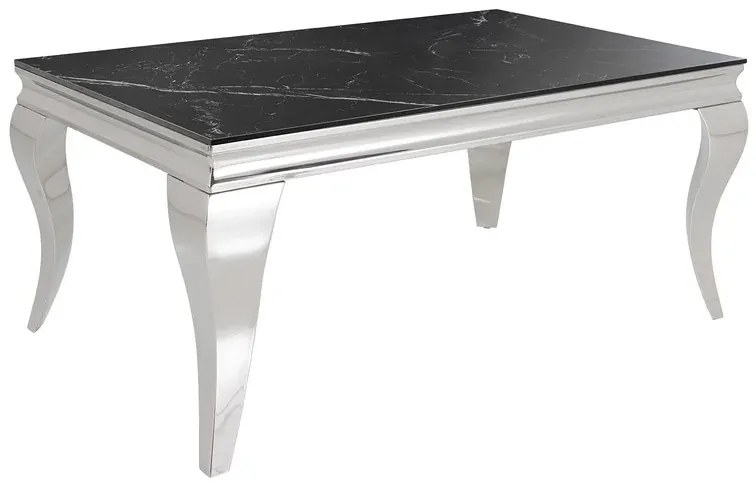 Dizajnový konferenčný stolík Rococo 100 cm čierny / strieborný