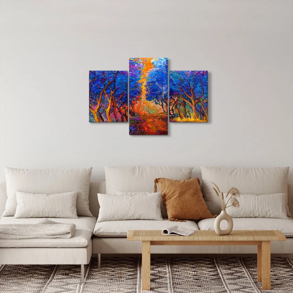 Obraz - jesenné koruny stromov, moderný impresionizmus (90x60 cm)