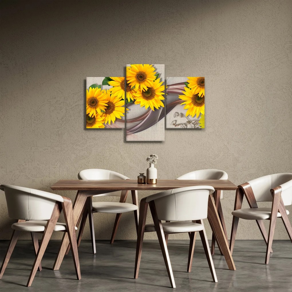 Obraz - Žiariace kvety slnečníc (90x60 cm)