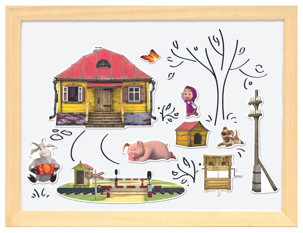 Bino Magnetická tabuľka Máša a medveď, 31 x 23,5 x 3,5 cm