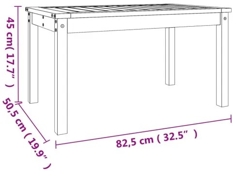vidaXL Záhradný stolík čierny 82,5x50,5x45 cm borovicový masív-