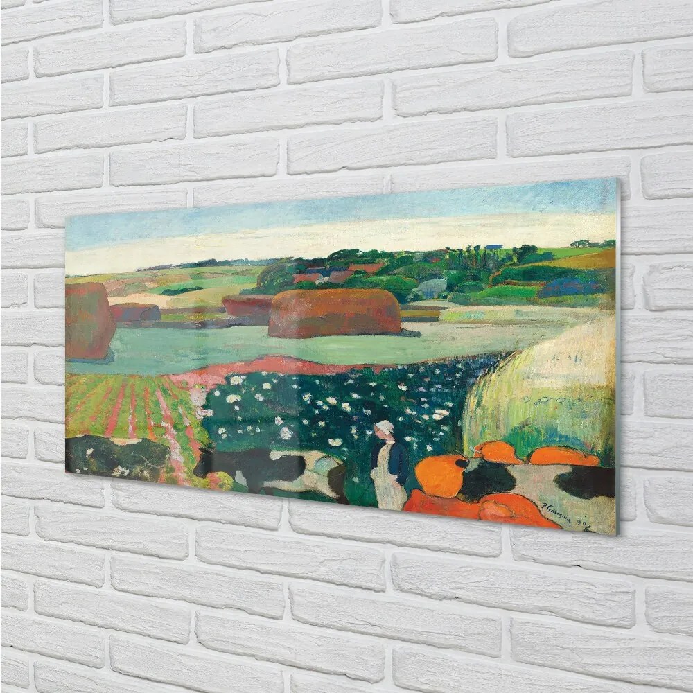 Obraz na skle Art maľované pohľad vidieka 125x50 cm