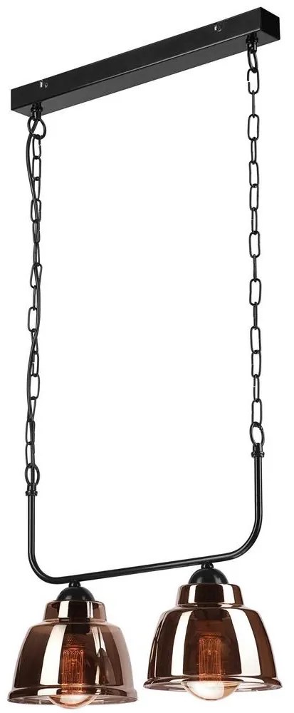 Luster na reťazi MARIO 2xE27/60W/230V mosadz