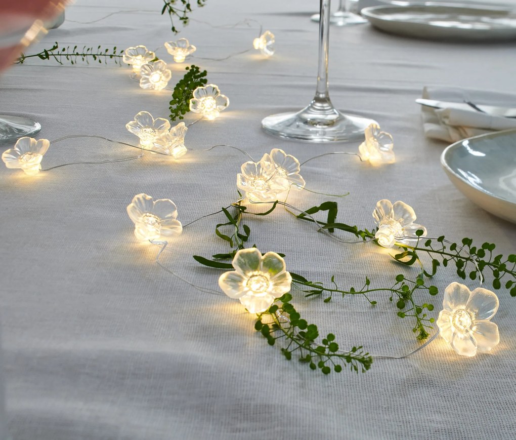 Svetelná reťaz s MICRO LED diódami, kvety