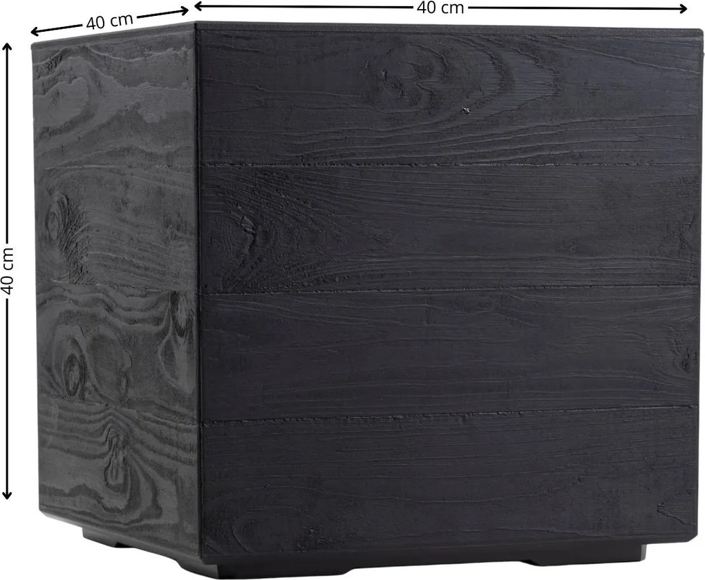 Květináč na kolečkách BETONIQUE 40x40 cm černý