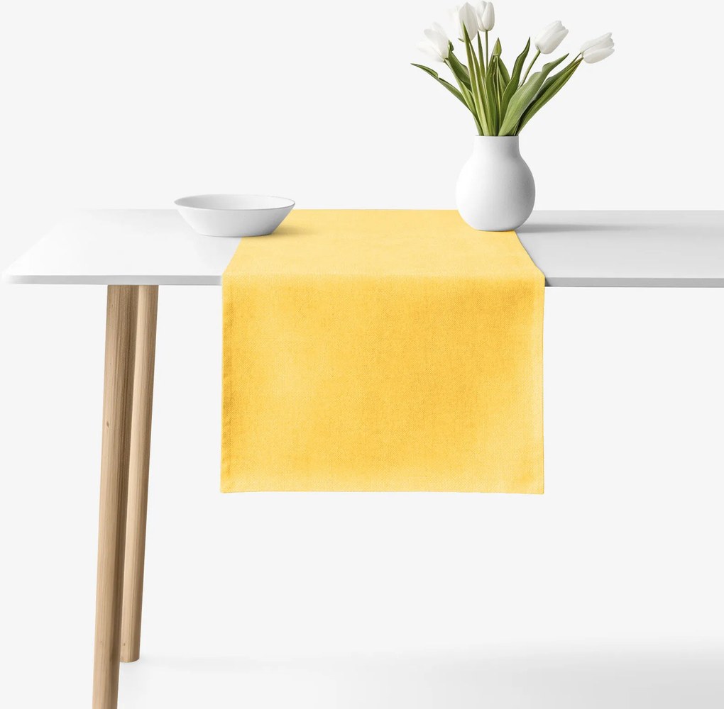 Goldea behúň na stôl malaga - žltý 50x120 cm