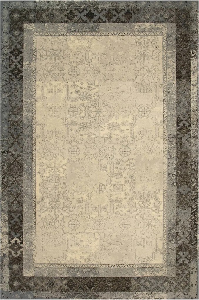 240 x 340 cm Vlnený Ornamentový Koberec Modrý Dywilan