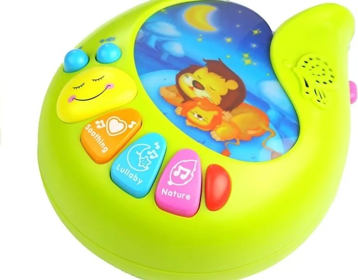 LEAN Toys Kolotoč nad postieľku s hracou skrinkou a hrkálkami pre bábätká