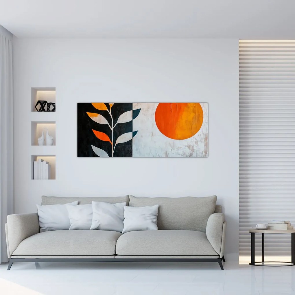 Obraz - Abstrakcia rastliny a slnka (120x50 cm)