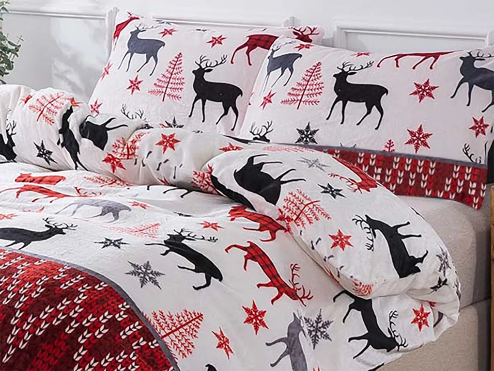 XPOSE® Predĺžené mikroplyšové obliečky LYANA Exclusive - červené