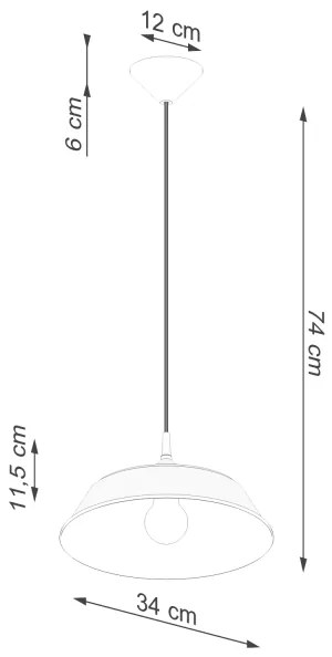 Sollux SL.1327 - Luster na lanku FRIKA 1xE27/15W/230V pr. 34 cm biela