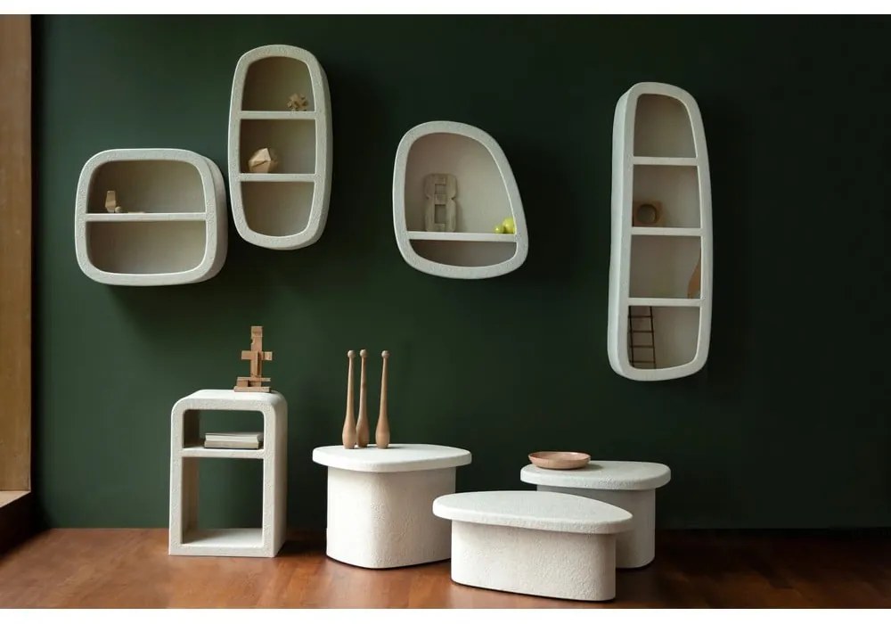 Krémová poschodová polica 38 cm Veda – Dutchbone