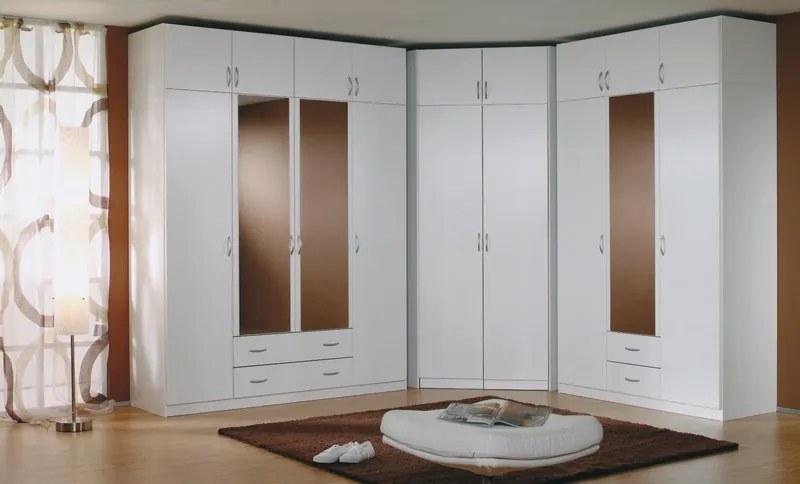 Šatníková skriňa Case, 181 cm,biela / biela