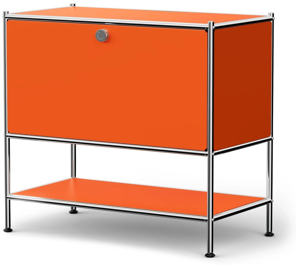 Kovová odkladacia skrinka »CN3« s výklopným priečinkom, oranžová