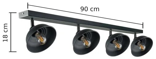 Bodové svietidlo FAUN 4xE27/60W/230V čierna