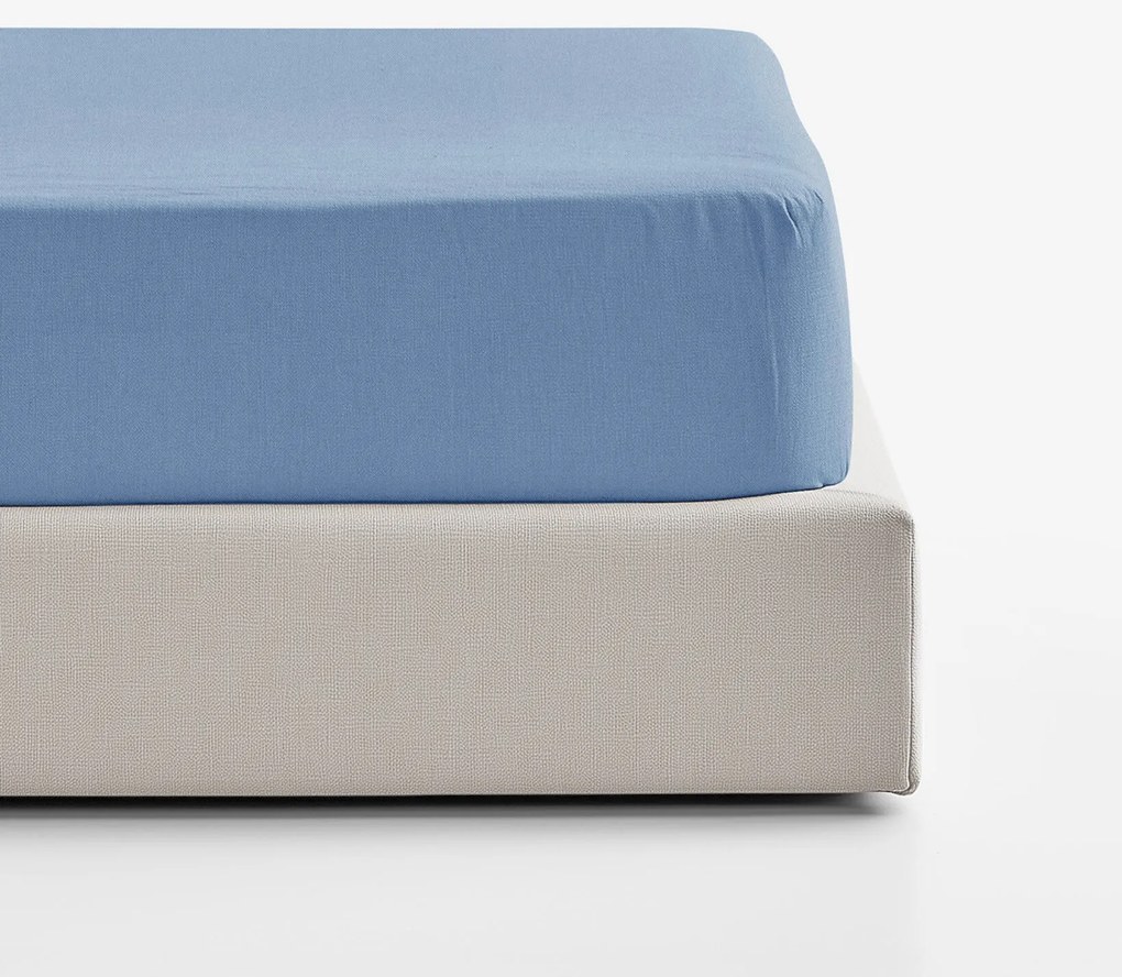 Goldea napínacia plachta z ľanovej zmesi - modrá 90 x 200 cm