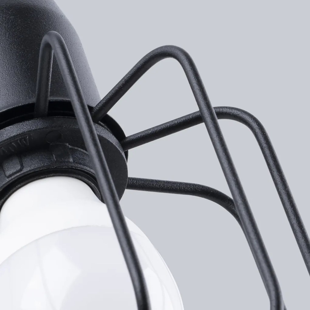 Nástenné svietidlo Beluci, 1x čierne drôtené tienidlo