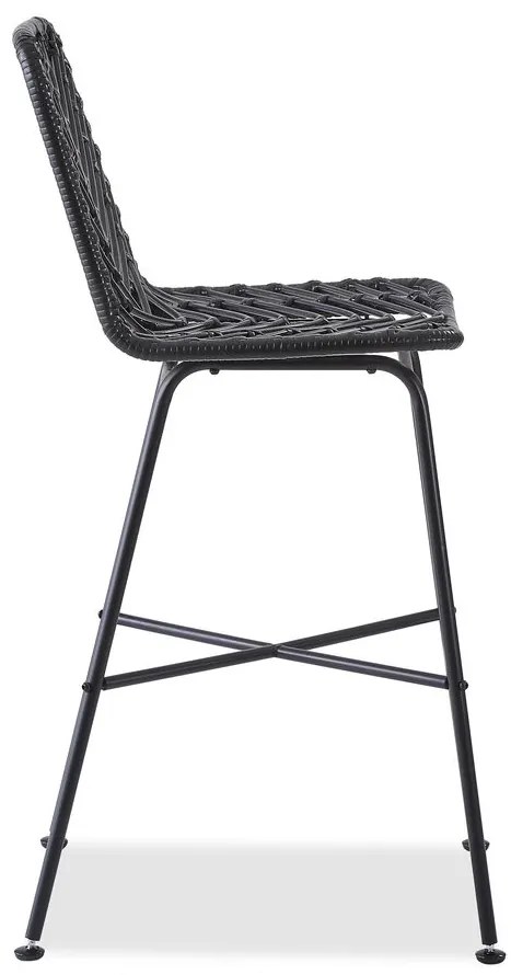 Halmar Ratanová barová stolička H97, čierna