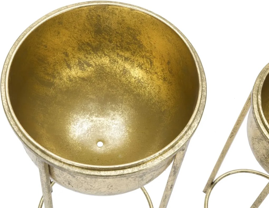 Sada 2 ks kvetinových stojanov Coppia zlatá