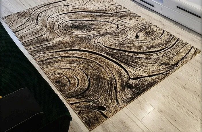 HU Hnedý koberec Loft Loft-260 so vzorom dreva Rozmer: 160x220 cm