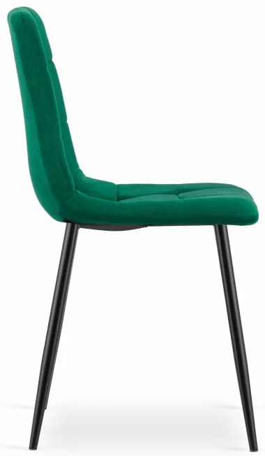 Set troch jedálenských stoličiek KARA tmavozelená (čierne nohy) (3ks)