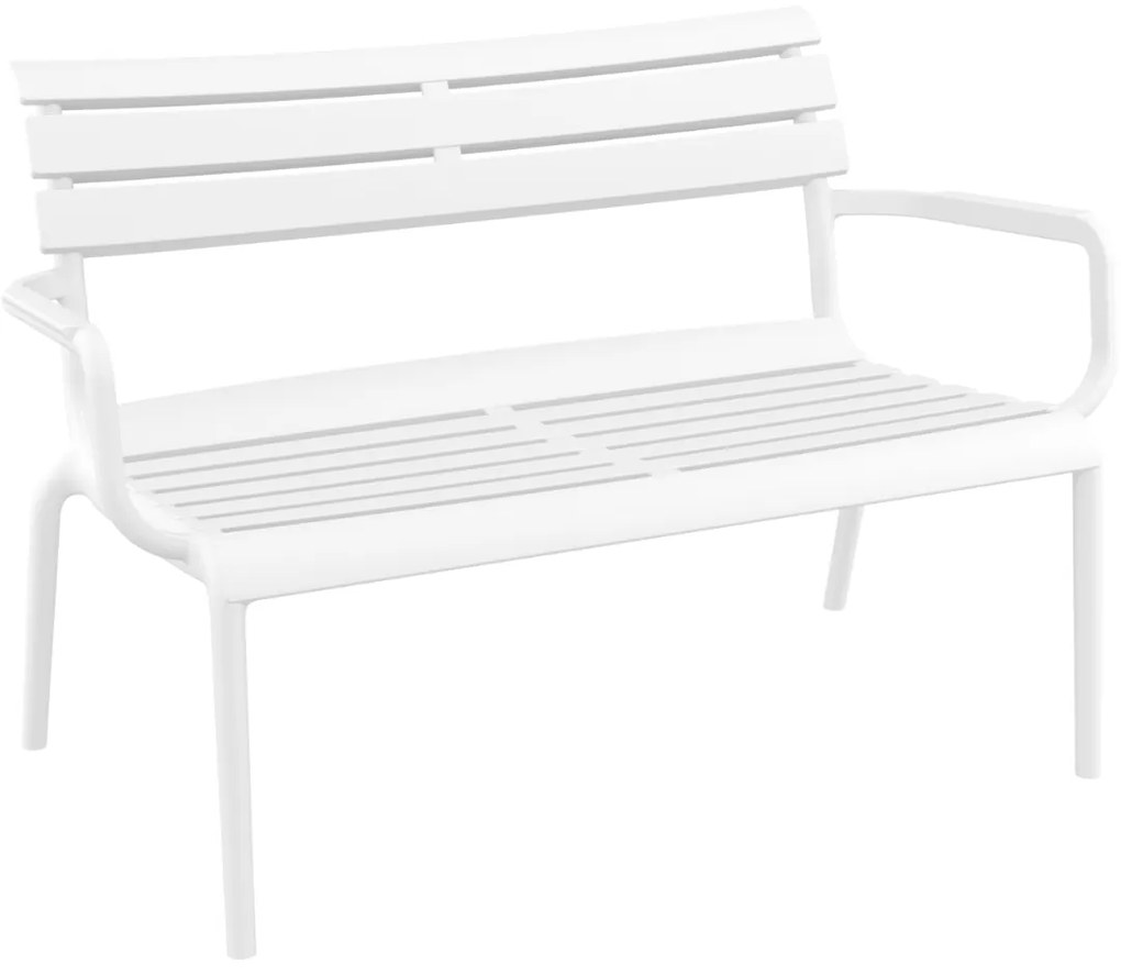 PARIS ZÁHRADNÁ LOUNGE LAVICA S PODRÚČKAMI white