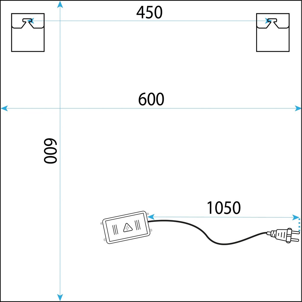 Rea Zrkadlo 60x60 s LED osvetlením HOM-01513