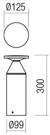 Redo 90590 - Vonkajšie svietidlo BIRO LED/12W/230V 3000K 30 cm CRI 90 IP65 hnedé