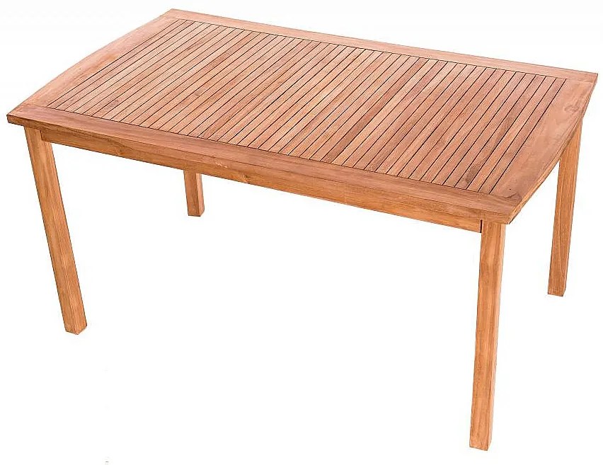 DEOKORK Záhradný pevný stôl obdĺžnik HARMONY 150x90 cm (teak)