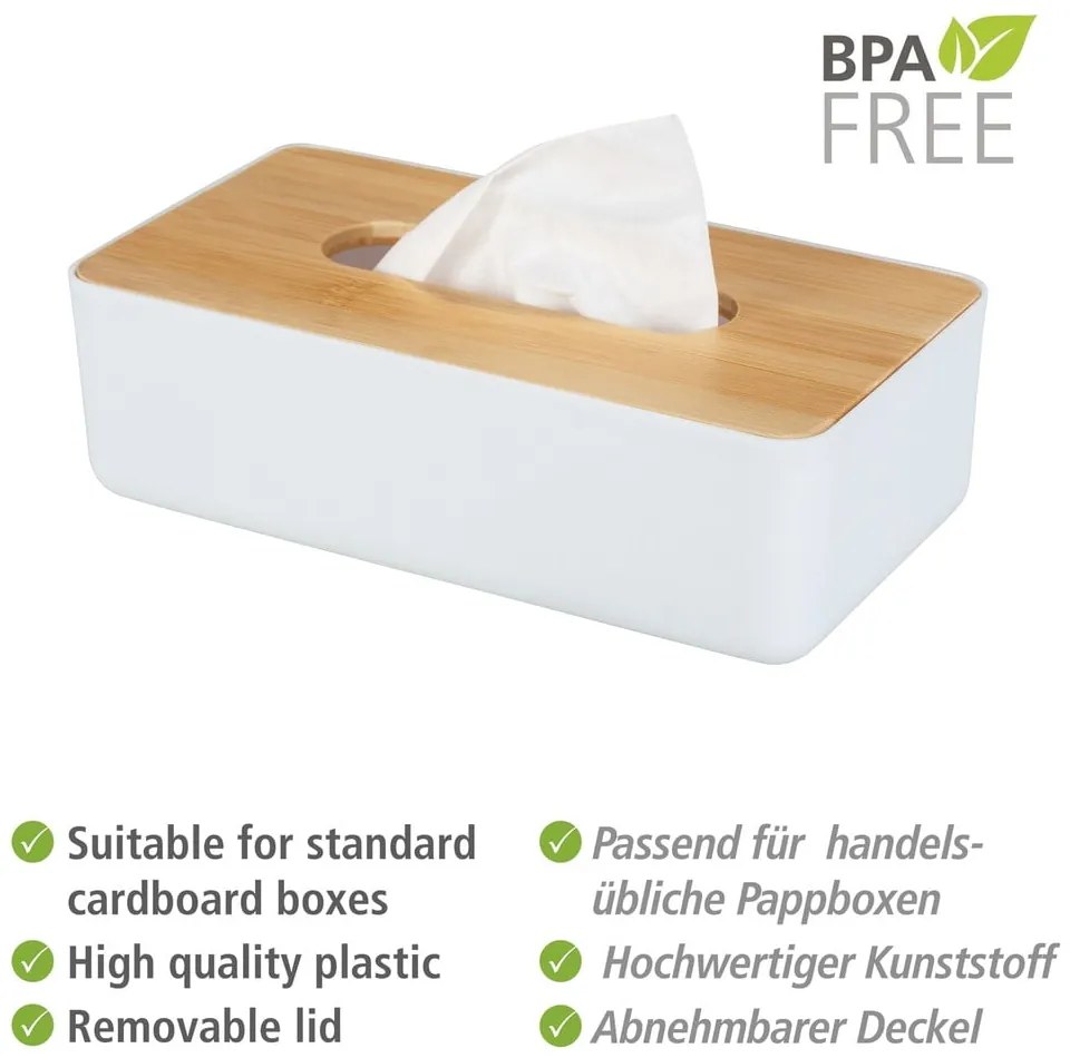 Plastovo-bambusový box na vreckovky Rotello - Wenko