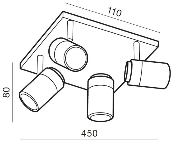 Azzardo AZ2557 - Kúpeľňové bodové svietidlo NOEMIE 4xGU10/35W/230V IP44