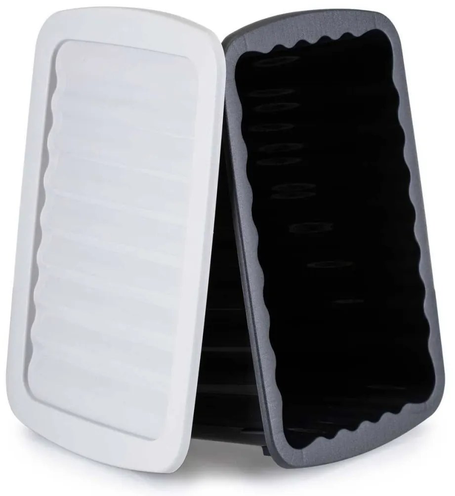 Úložný box s vekom 30x16 cm, čierny, recyklovatelný  plast