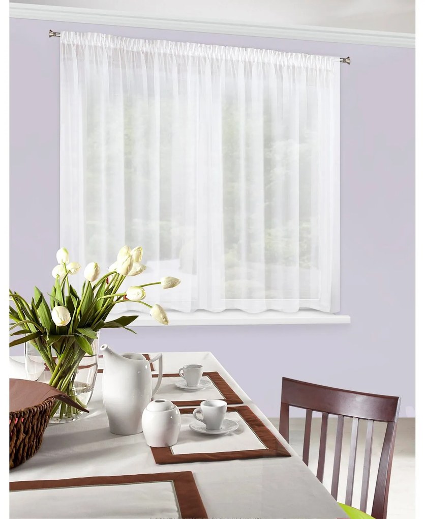 ZÁCLONA NA PÁSKE LUCY 350X150 CM BIELA