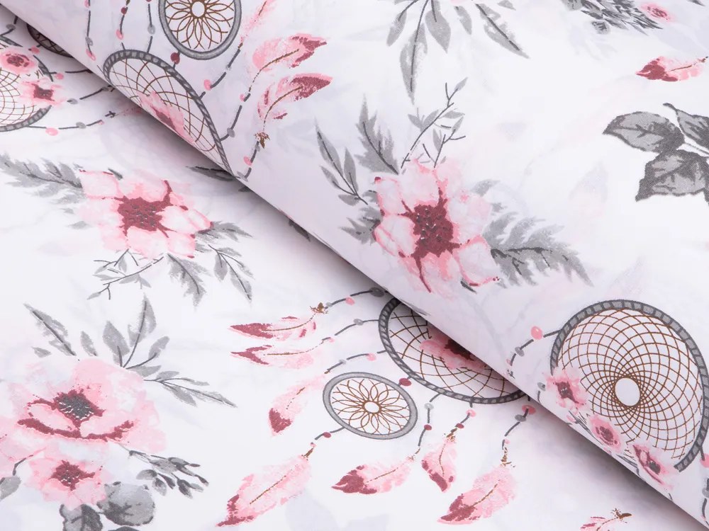 Biante Detské bavlnené posteľné obliečky do postieľky Sandra SA-179 Ružové lapače a ruže Do postieľky 100x135 a 40x60 cm
