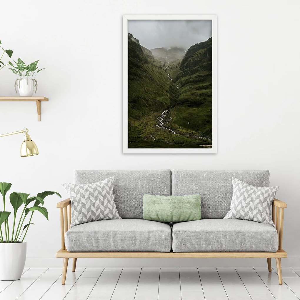 Gario Plagát Pohľad na hory v hmle Farba rámu: Bez rámu, Rozmery: 20 x 30 cm