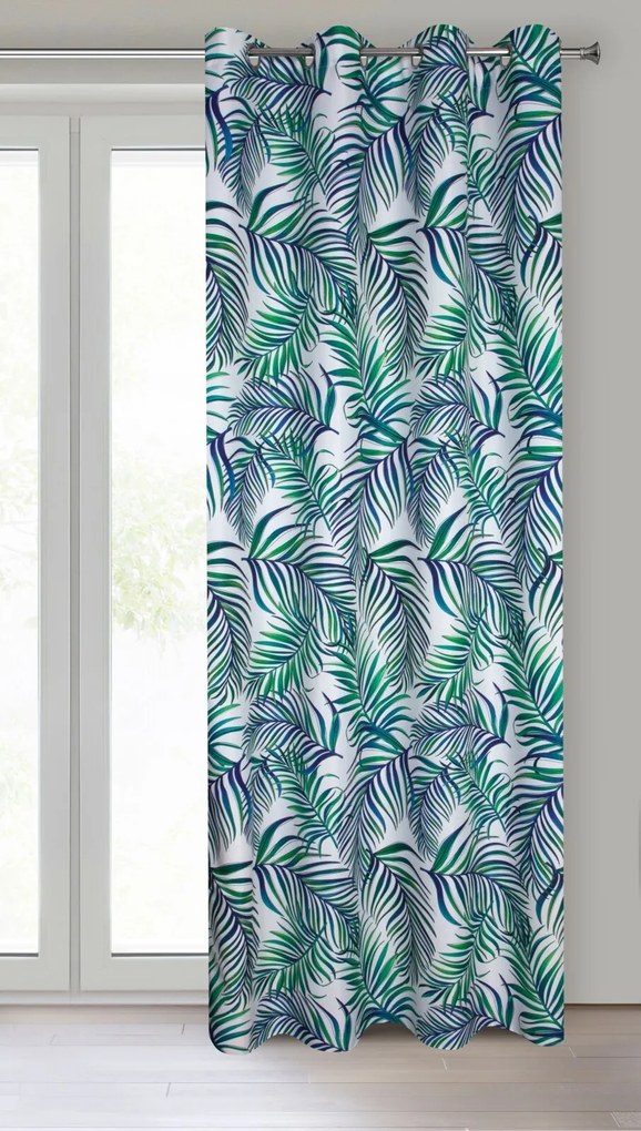 ZÁVES NA KRÚŽKOCH PALMS 02 140X250 CM VZOROVANÁ