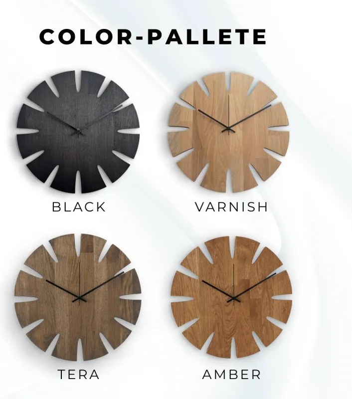 Drevené hodiny luxusný dizajn s prírodným spracovaním | SENTOP MAS014-AMBER