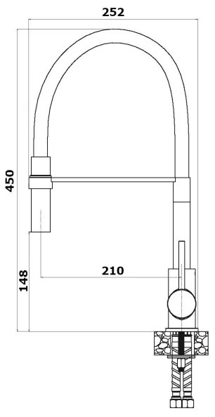 ALVEUS 1129024 - Drezová batéria s flexibilným ramienkom ELIA 45 cm chróm/čierna