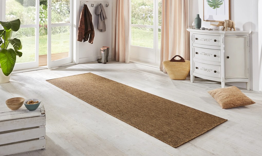 BT Carpet - Hanse Home koberce Behúň Nature 103530 Hnedý – na von aj na doma - 80x450 cm