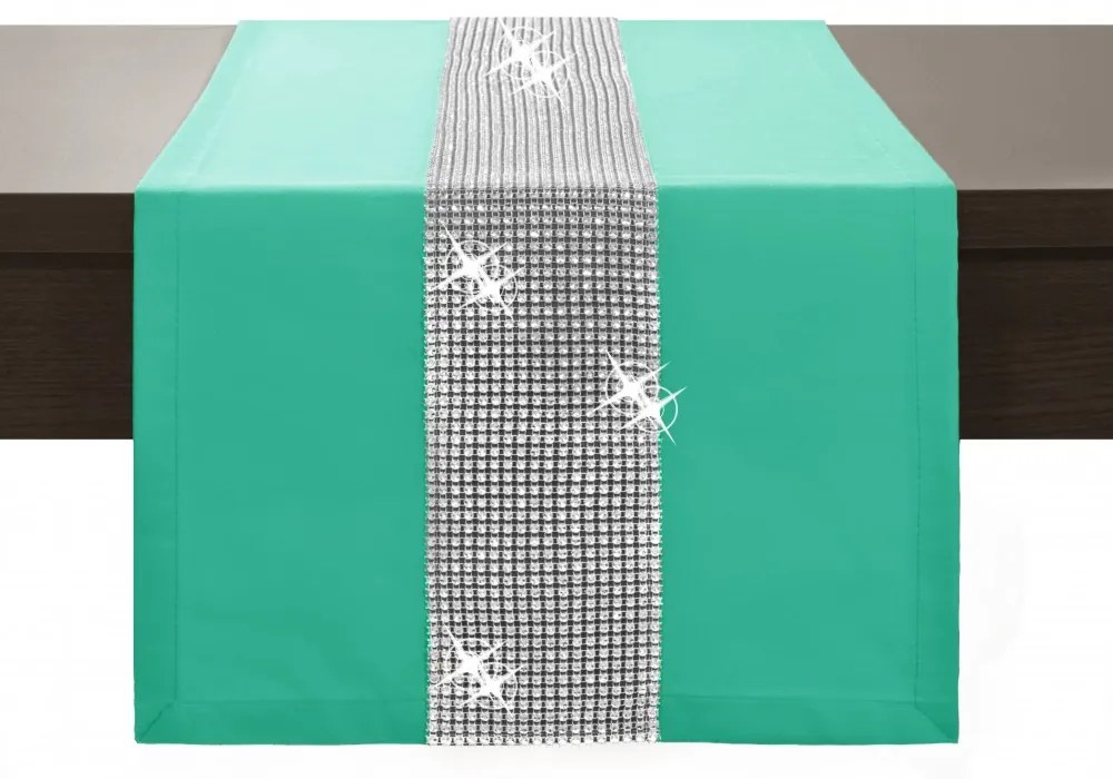 Dekorstudio Behúň na stôl GLAMOUR - mätový Rozmer behúňa (šírka x dĺžka): 40x140cm